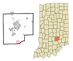 Bartholomew County Indiana Incorporated and Unincorporated areas Jonesville Highlighted